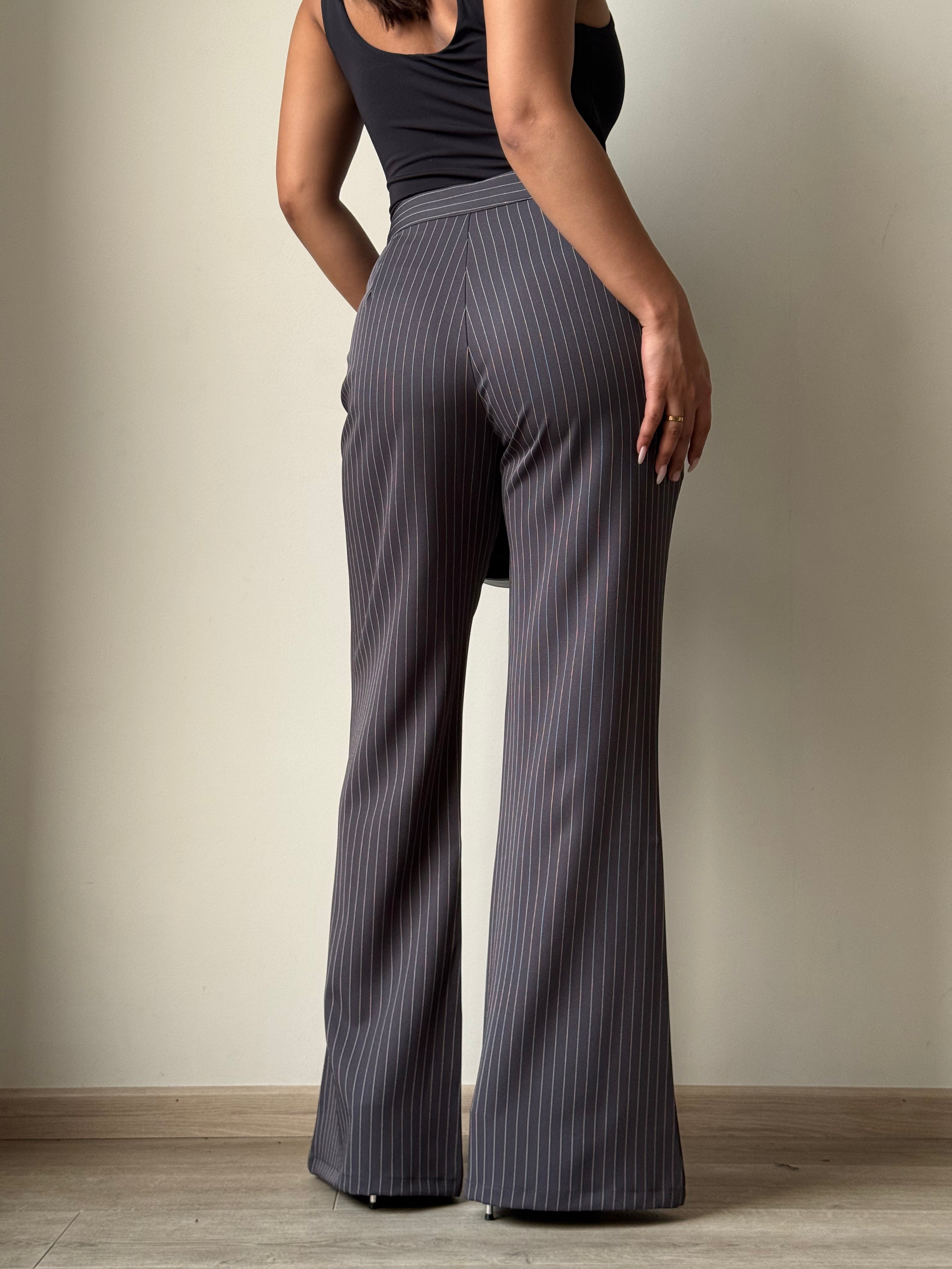 Flared Striped Statement Pants