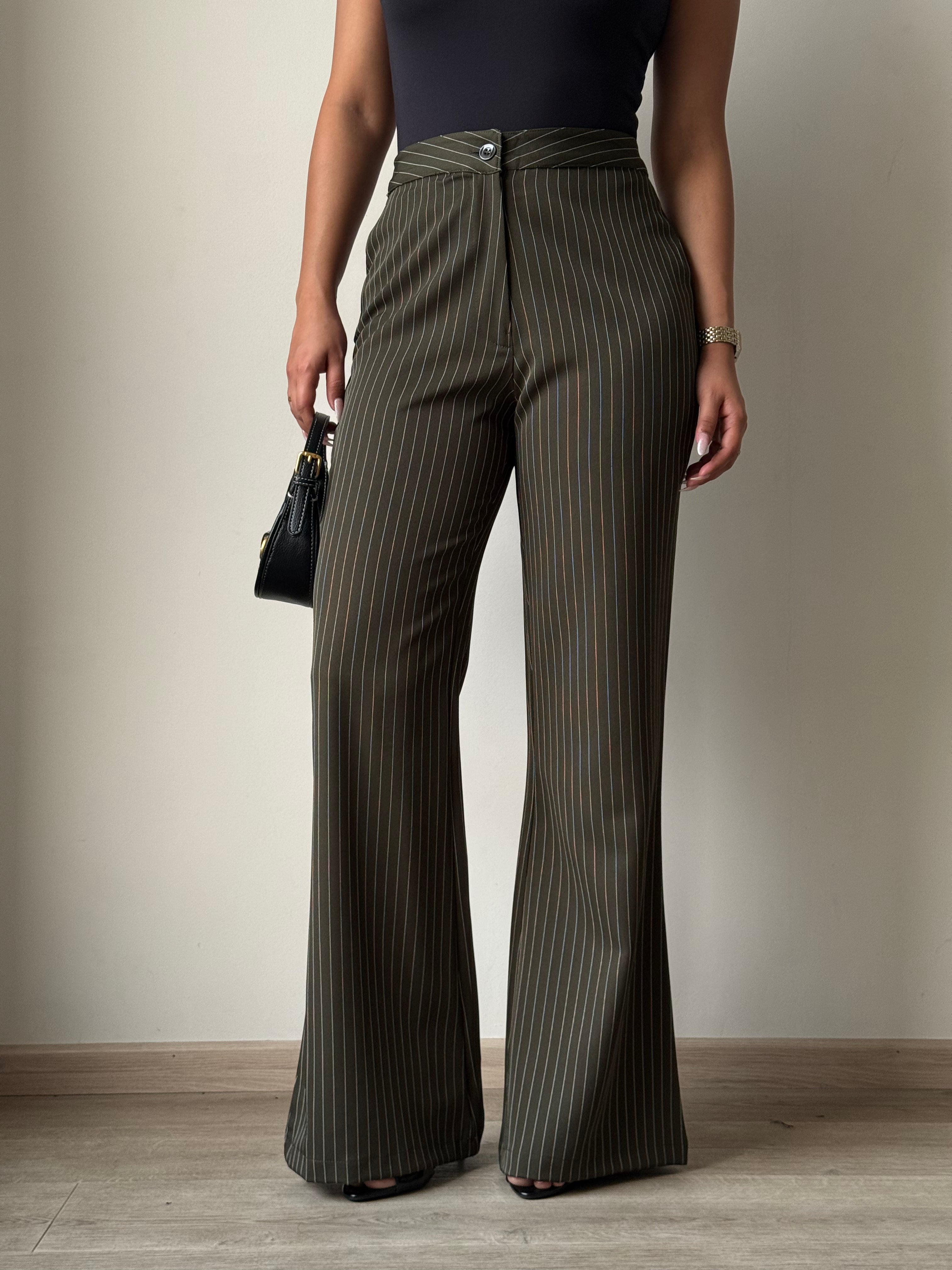 Flared Striped Statement Pants