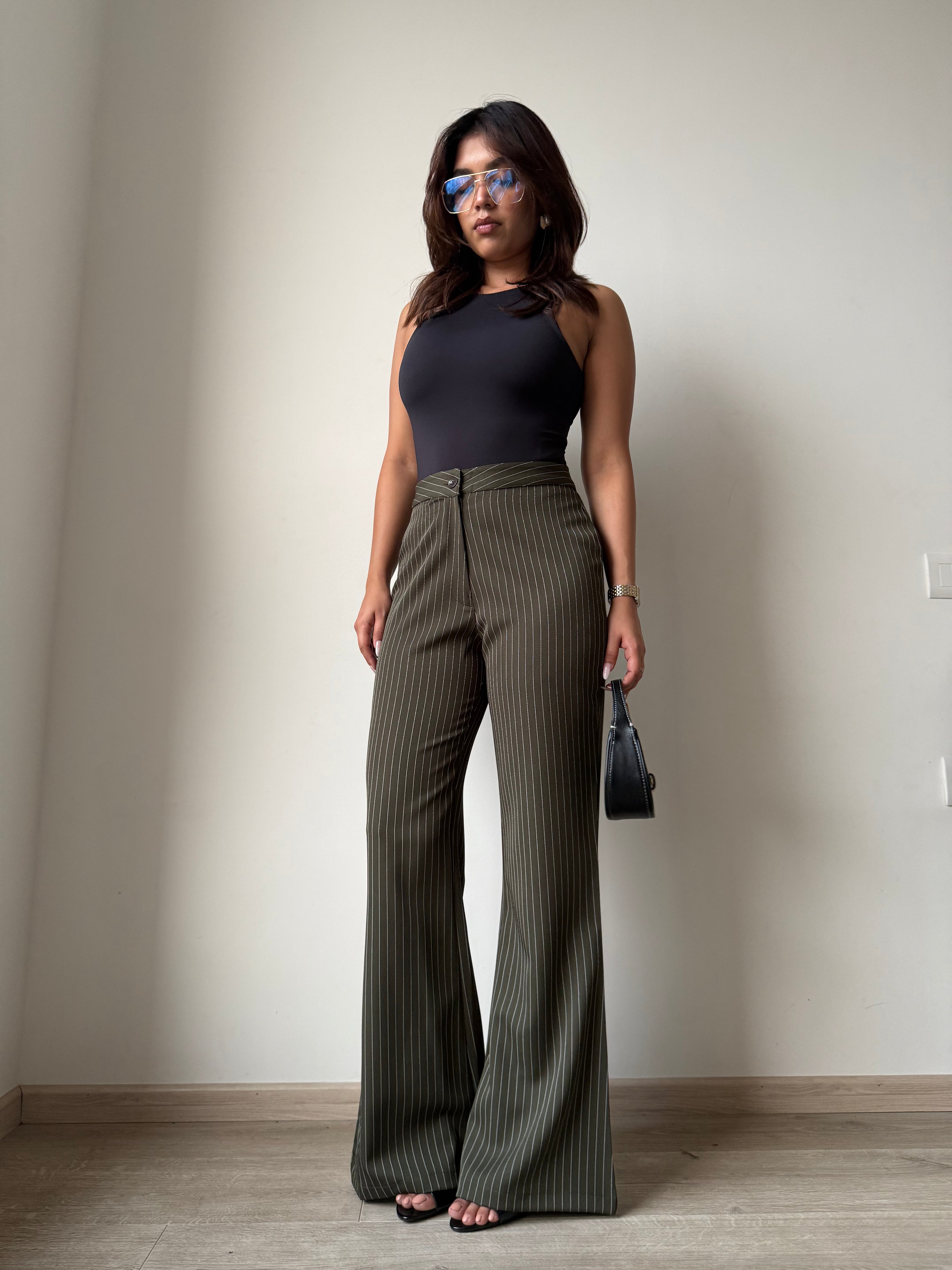 Flared Striped Statement Pants