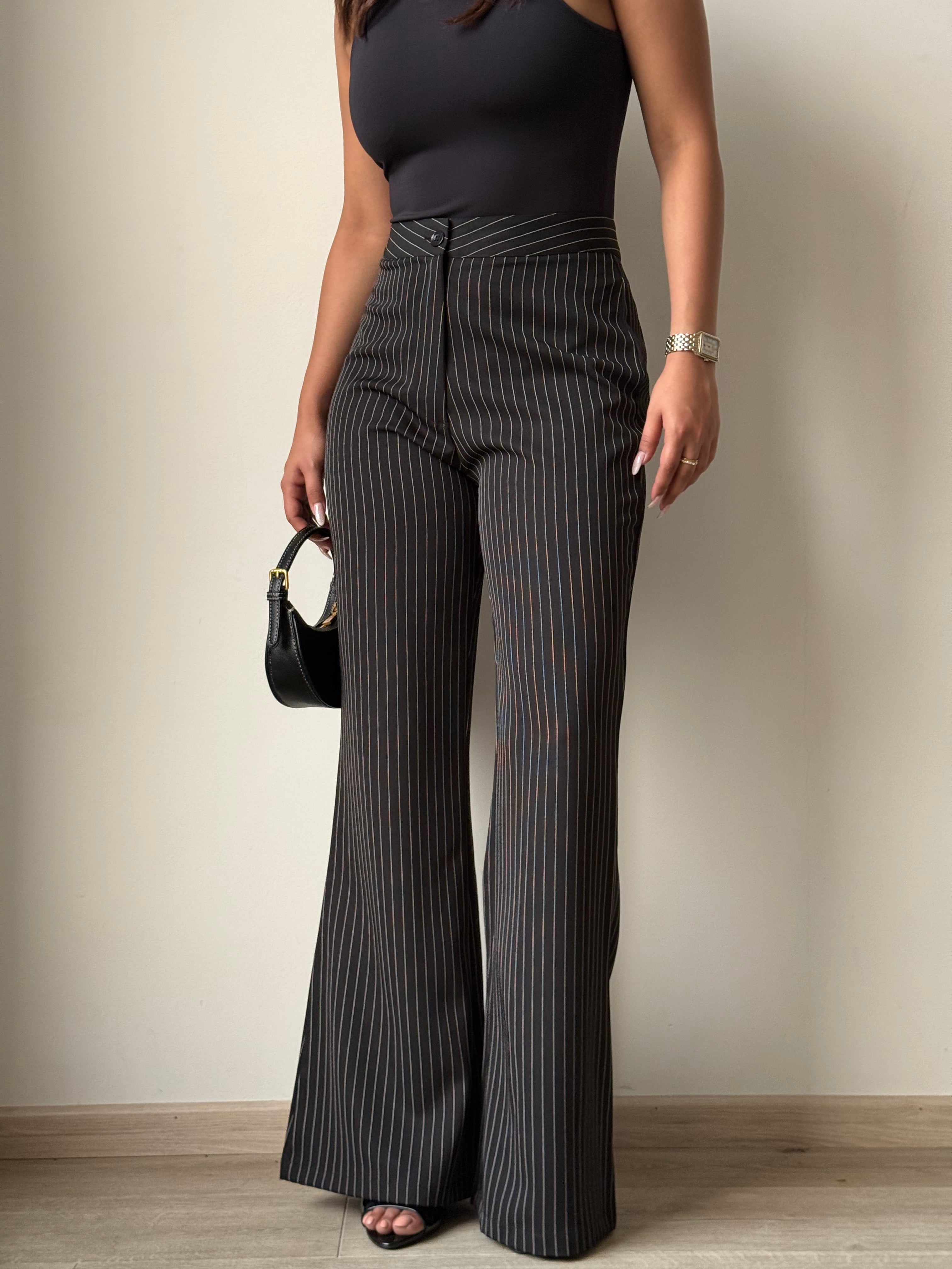 Flared Striped Statement Pants