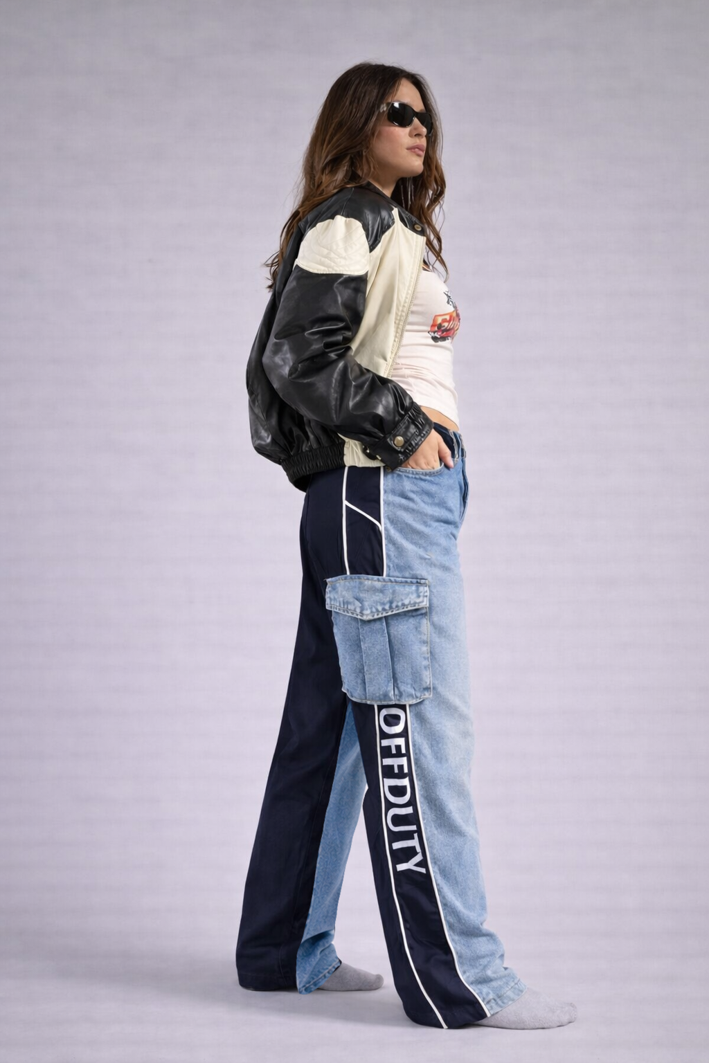 Super Casual Loose Cargo Jogger Denim