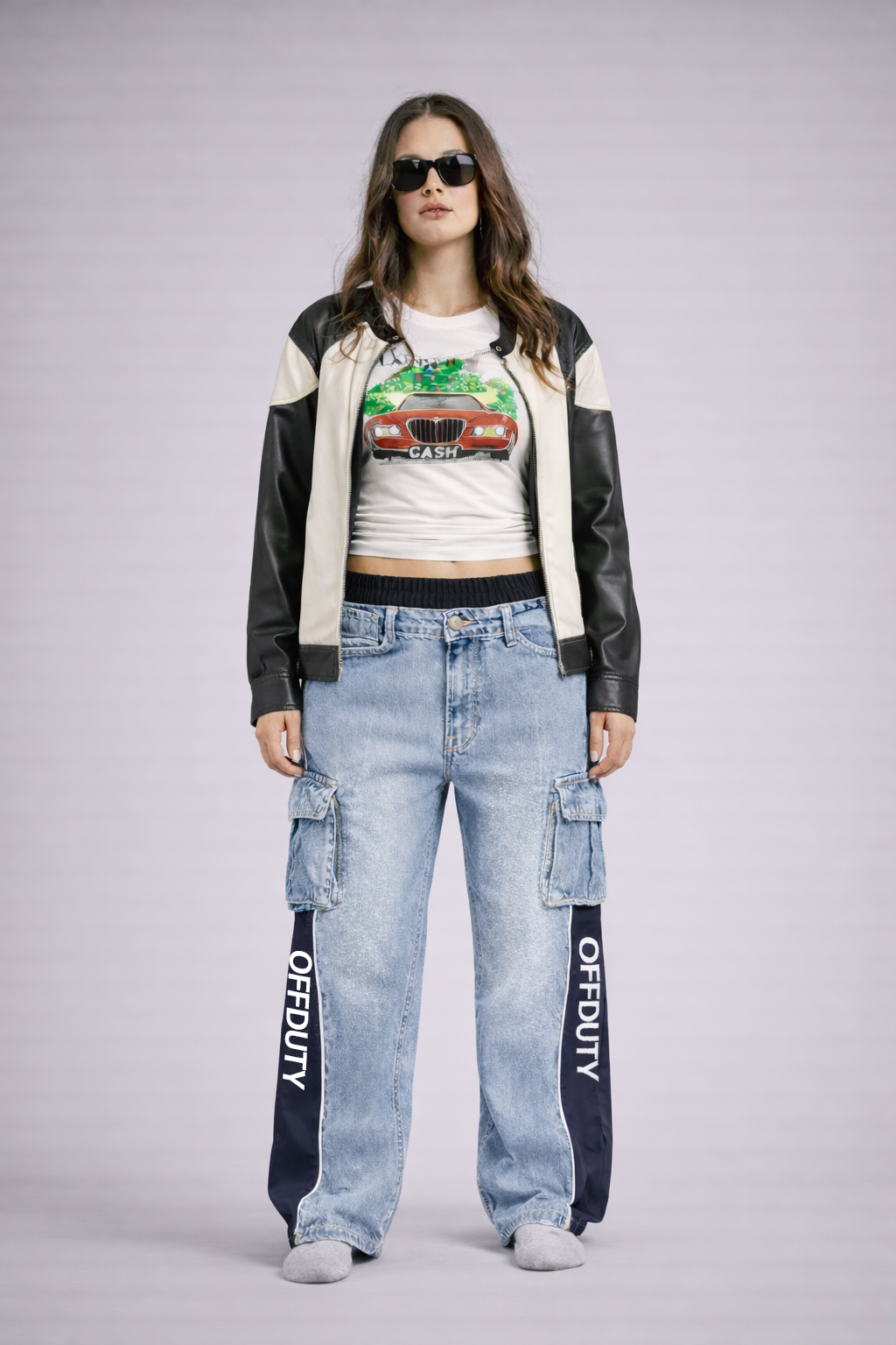 Super Casual Loose Cargo Jogger Denim