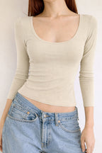 Curve Contour Rib Fitted Top
