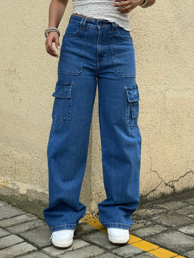 Boyfriend Cargo Wide Leg Denims