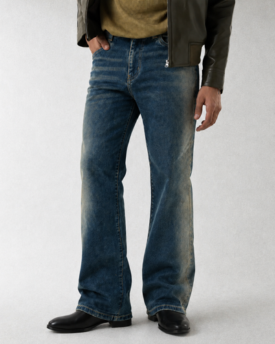 Blue Axis Fade Slim Bootcut Jeans