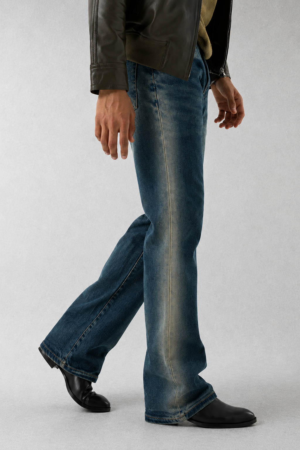 Blue Axis Fade Slim Bootcut Jeans