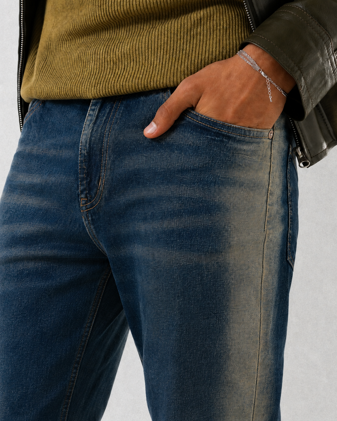 Blue Axis Fade Slim Bootcut Jeans