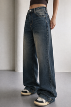 Antique Blue Baggy Wide Leg Jeans