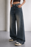Antique Blue Baggy Wide Leg Jeans
