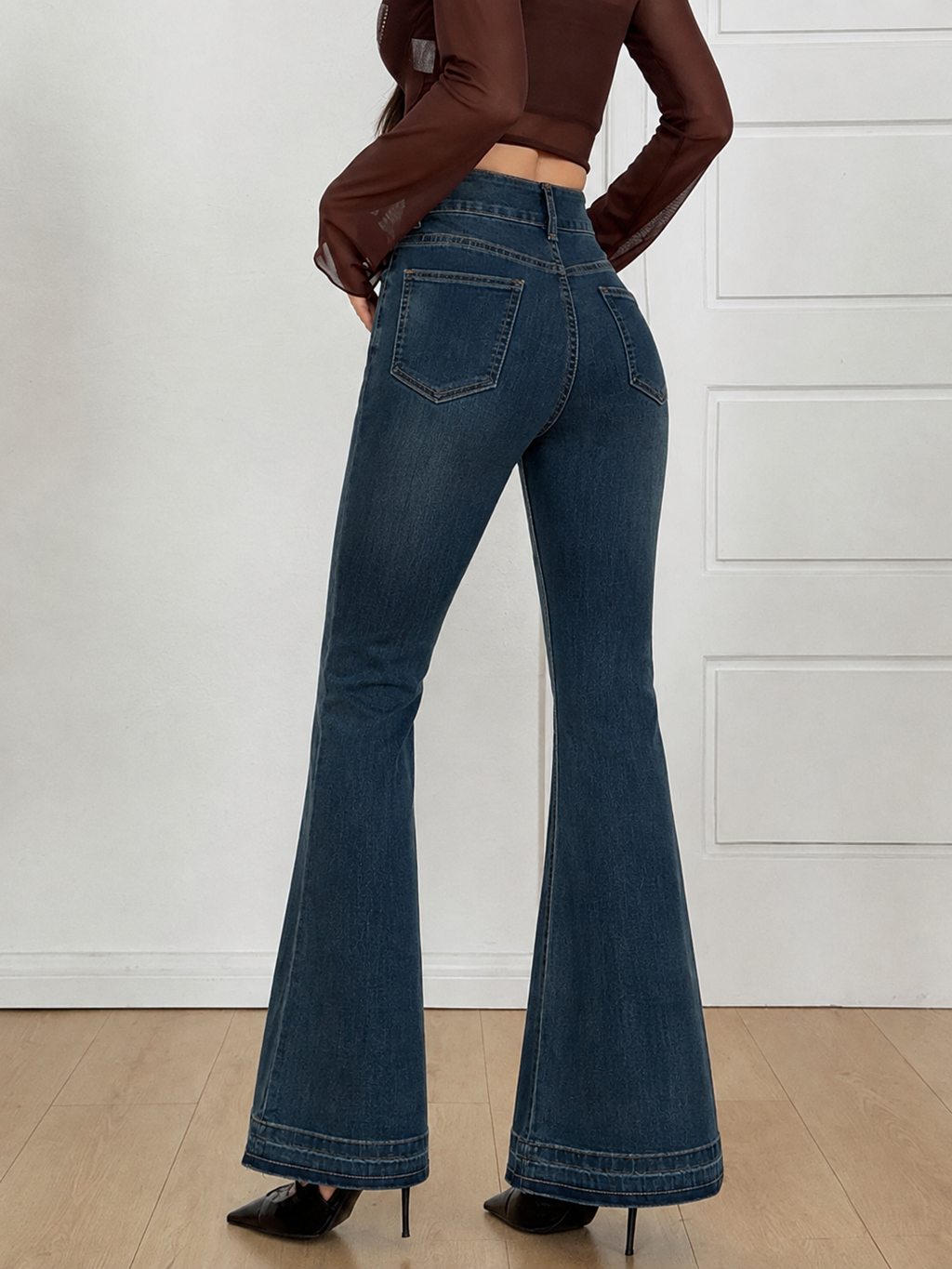 Indigo Curve Stretch Bootcut Jeans