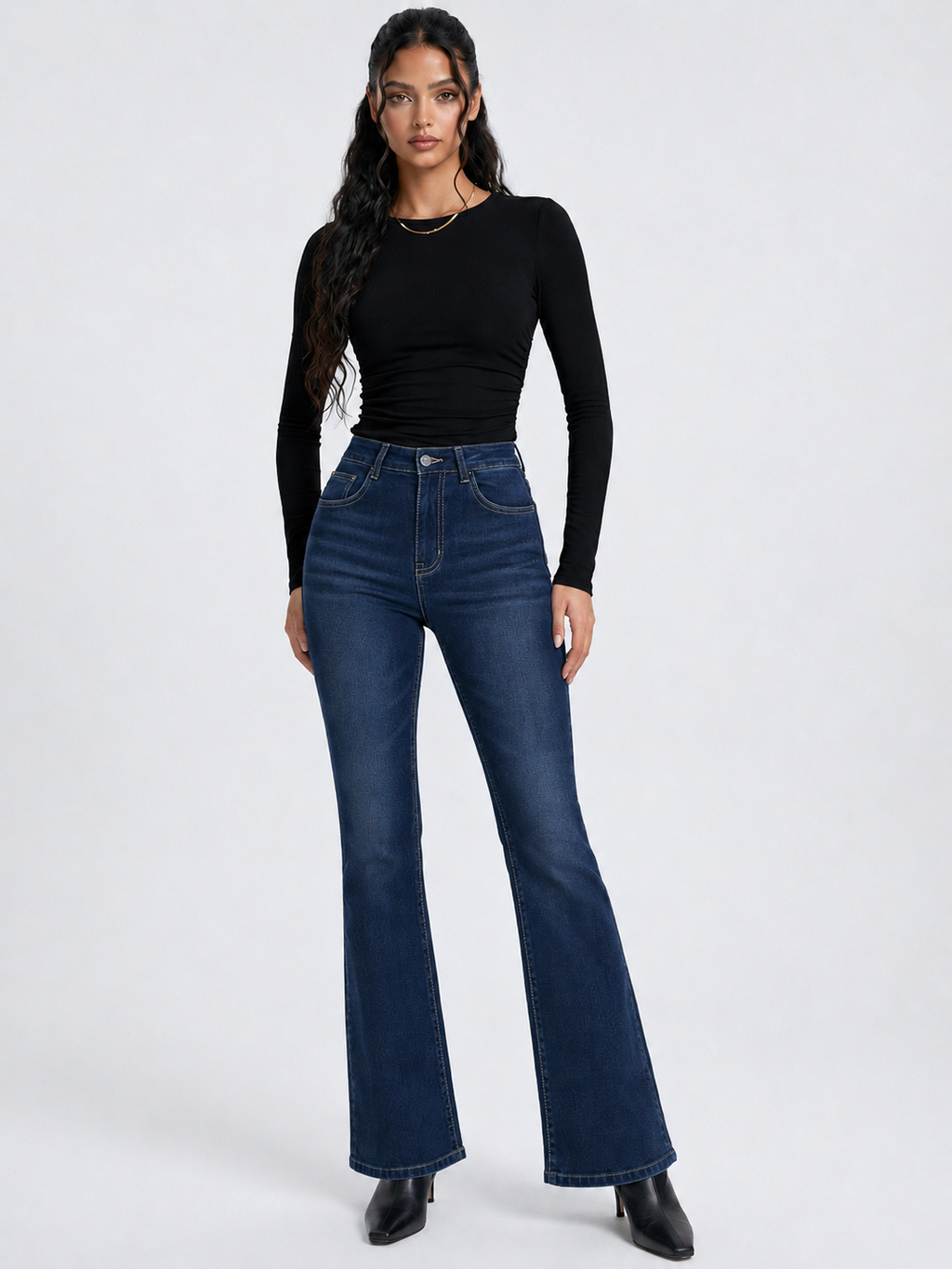 Deep Blue Flare Bootcut Jeans