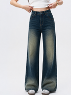 Sun-Burst Blue Wide Leg Jeans