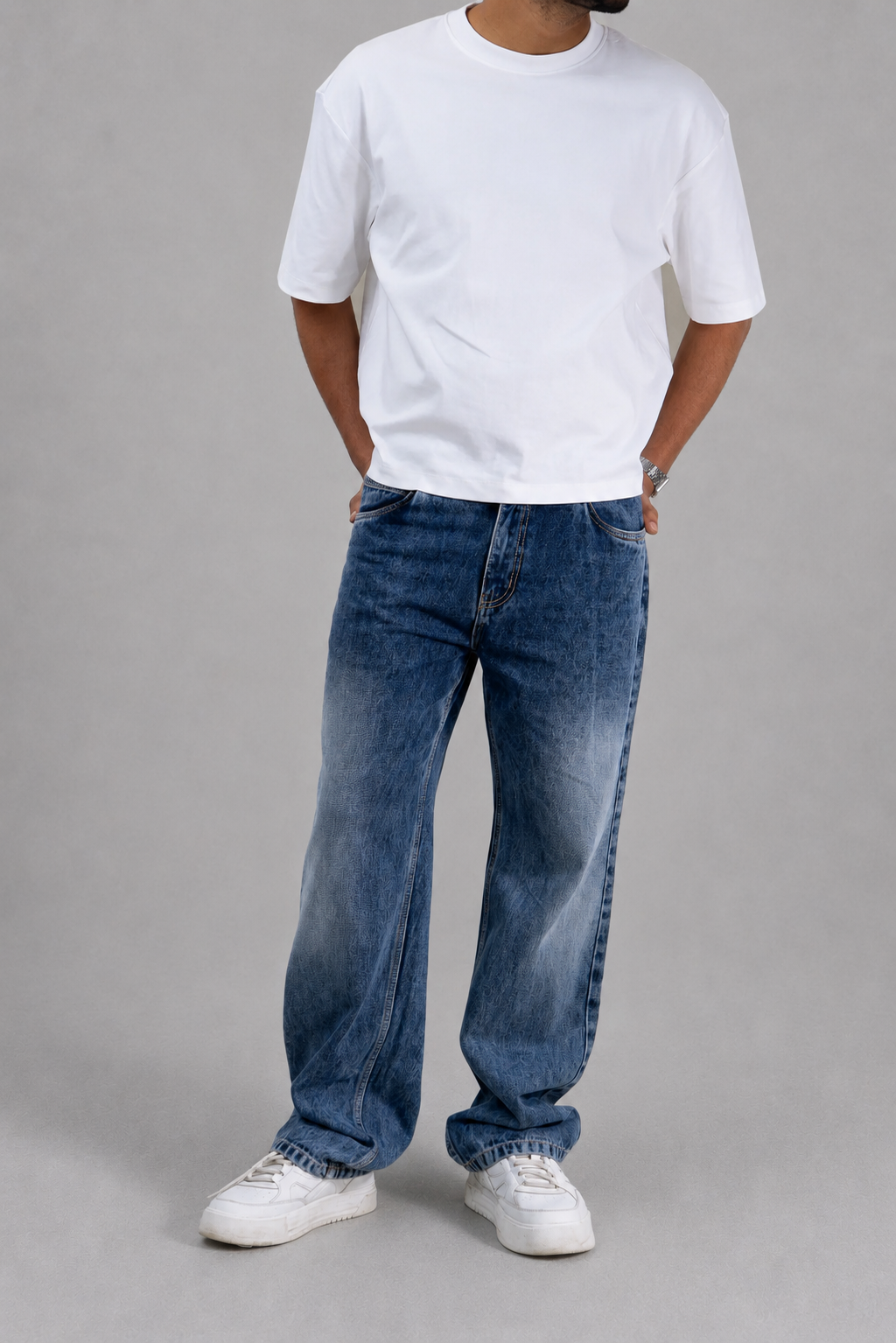 Pleat Game Baggy Jeans