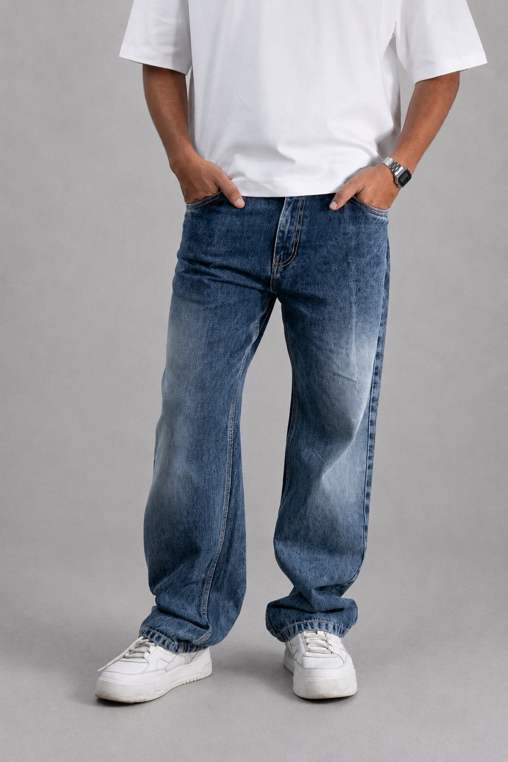 Pleat Game Baggy Jeans