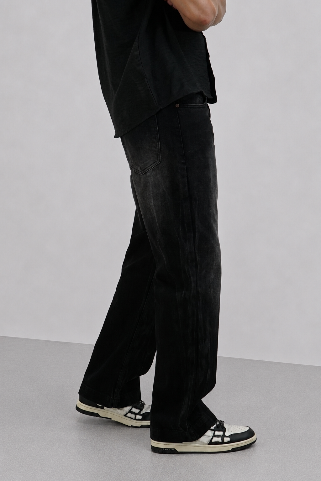 Black Flame Loose Straight Fit Jeans