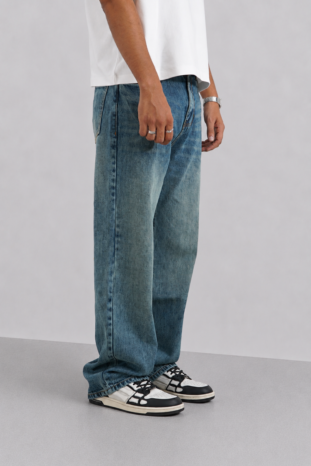 Blue Grain Theory Loose Straight Fit Jeans
