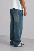 Blue Grain Theory Loose Straight Fit Jeans