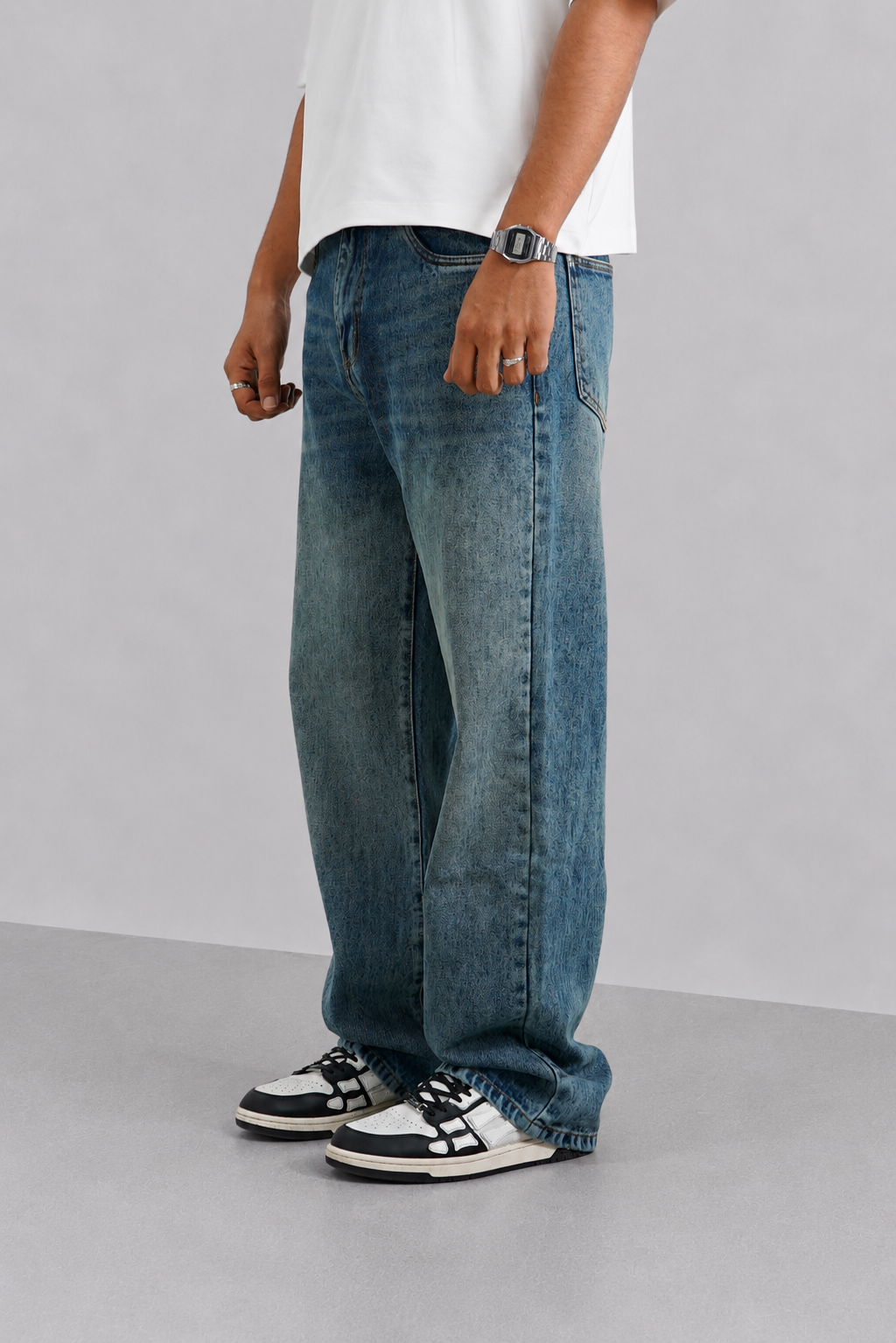 Blue Grain Theory Loose Straight Fit Jeans