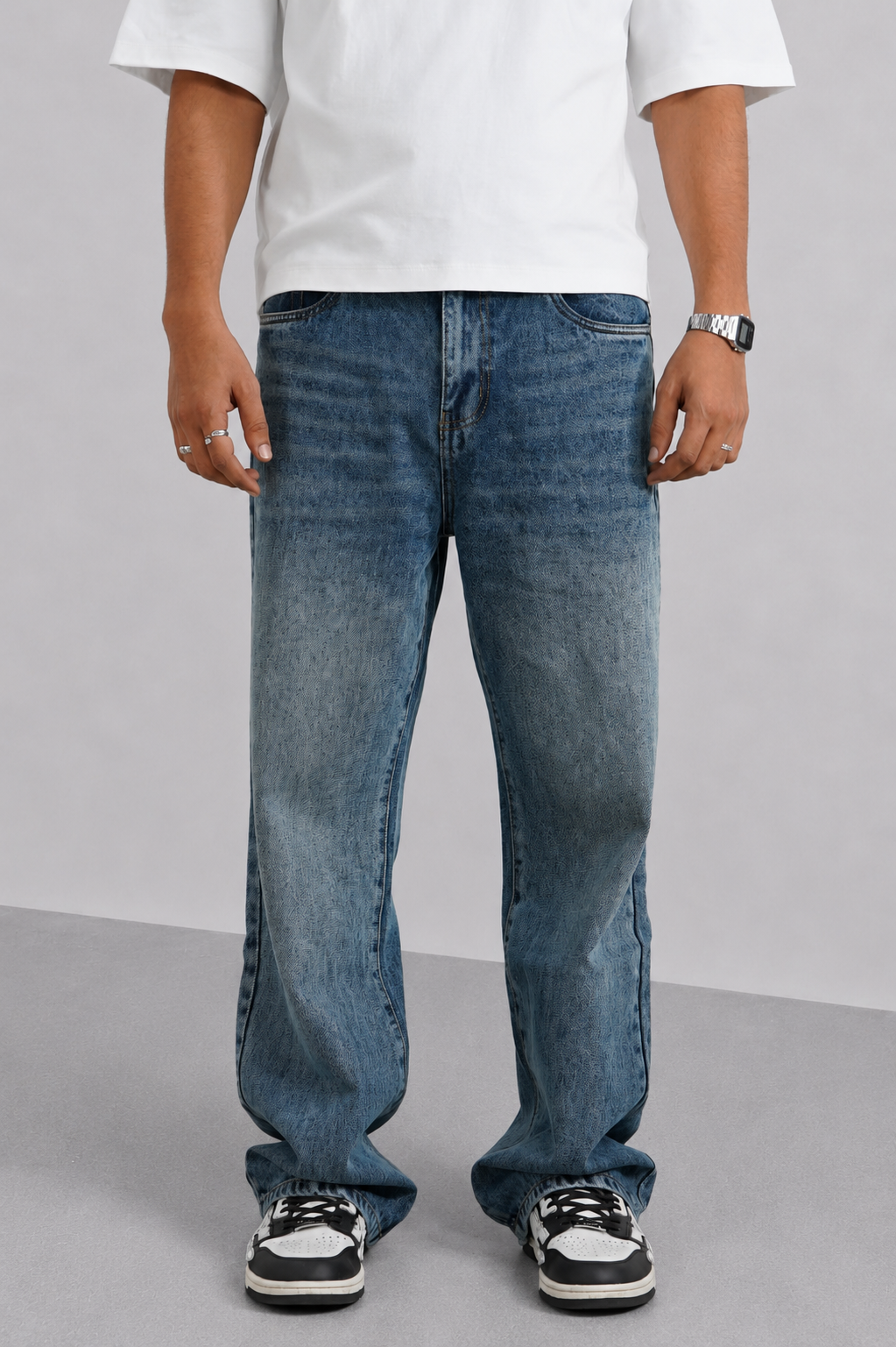 Blue Grain Theory Loose Straight Fit Jeans