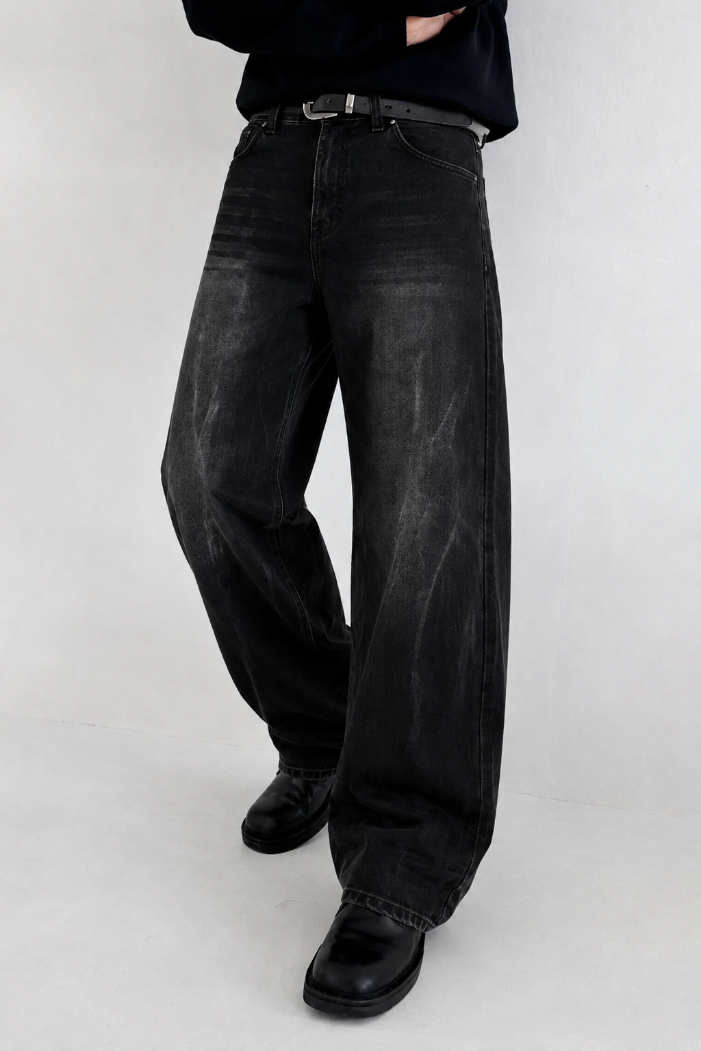 Black Flame Loose Straight Fit Jeans