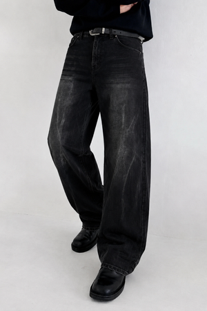 Black Flame Loose Straight Fit Jeans