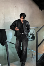 Black Flame Loose Straight Fit Jeans