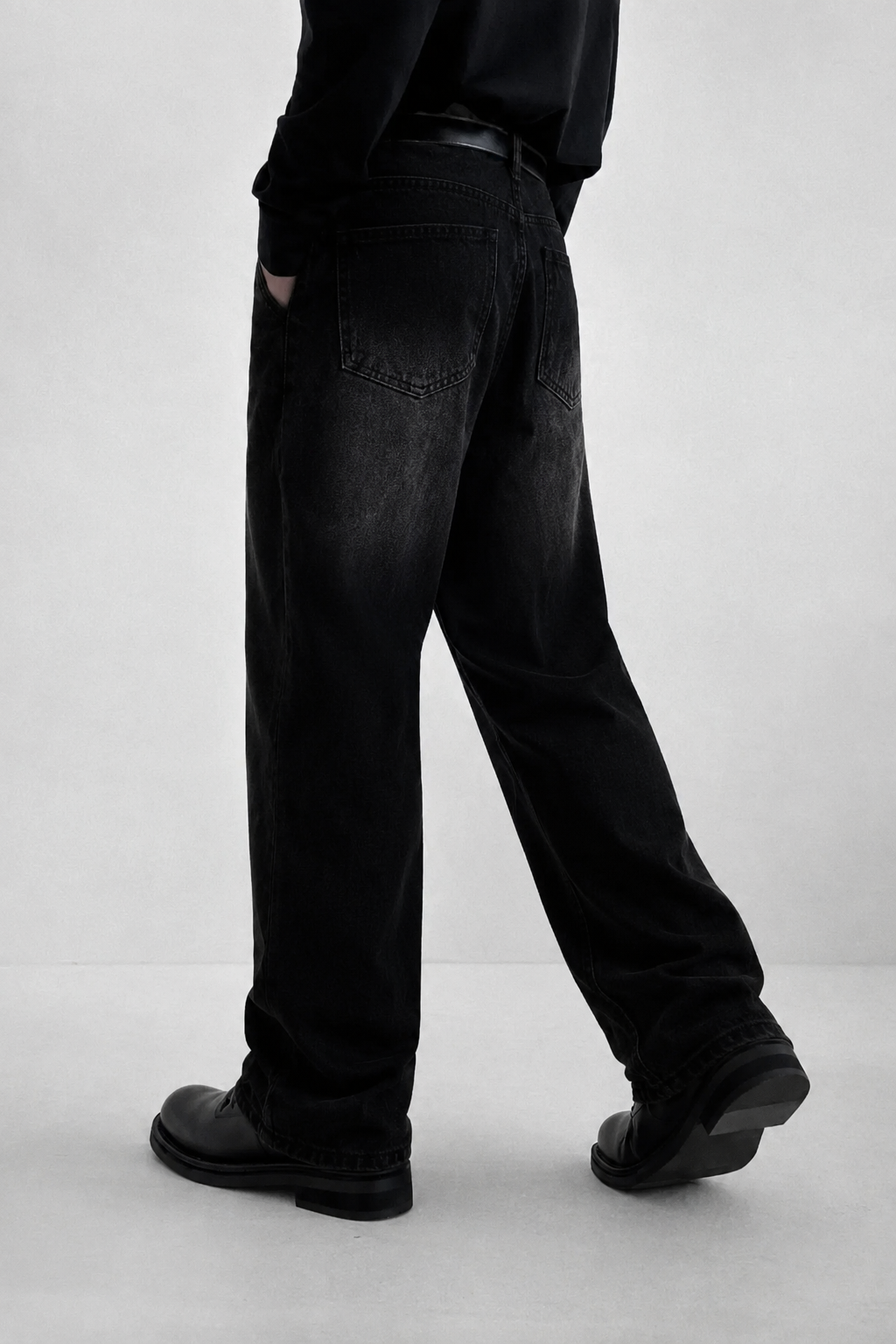 Black Flame Loose Straight Fit Jeans