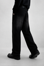 Black Flame Loose Straight Fit Jeans