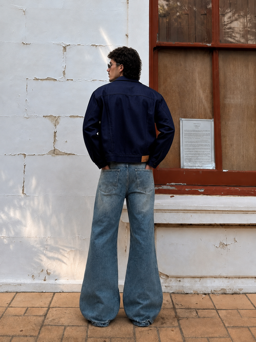 Blue Discipline Fade Flare Bootcut Jeans