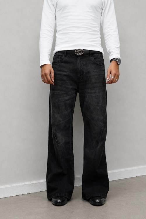 Black Dynasty Wash Straight A Line Jeans