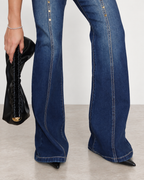 Blue Stud Theory Bootcut Jeans