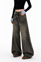 Burnt Frequency Wash Baggy Jeans
