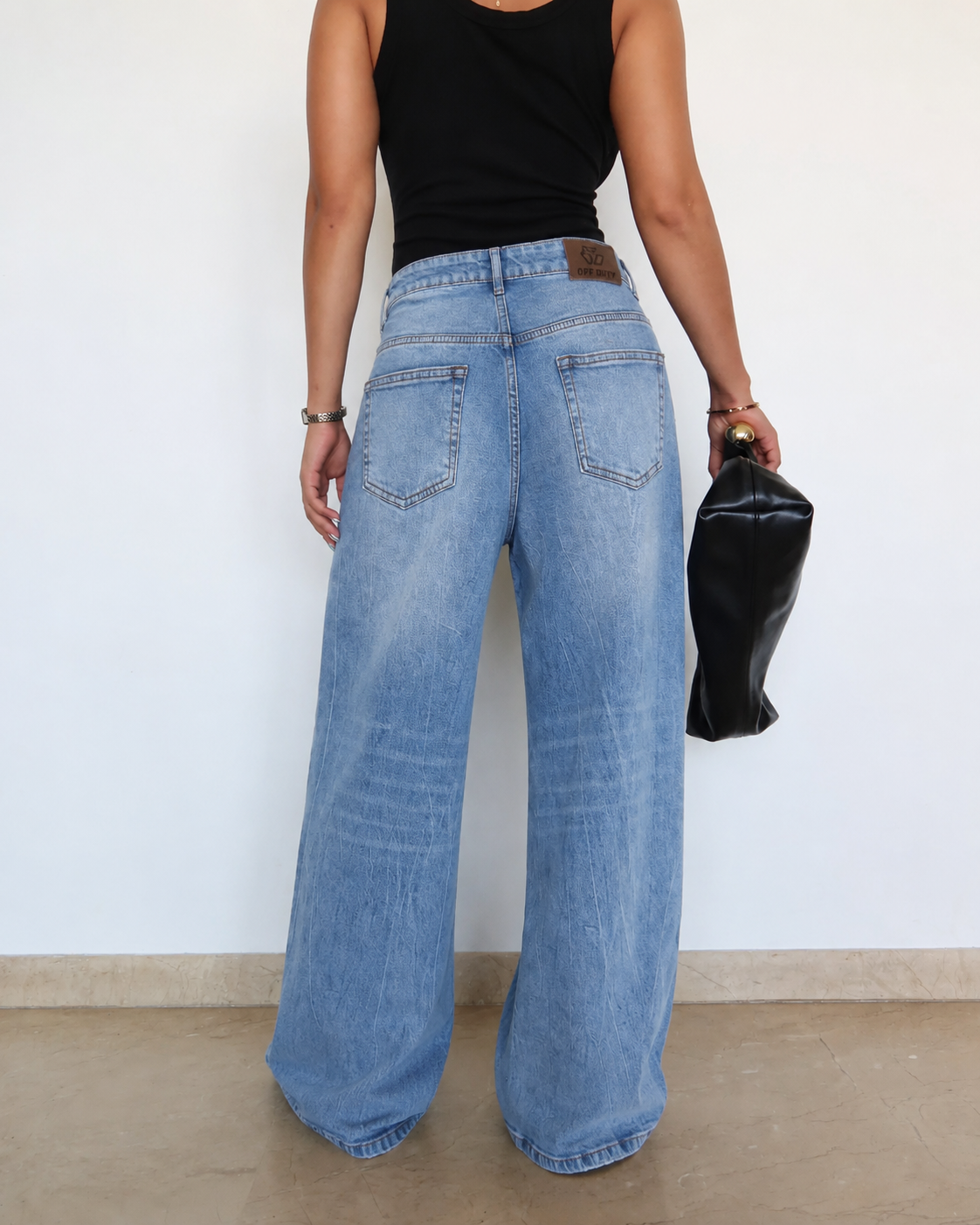 Cold Blue Fade Wide Leg Jeans
