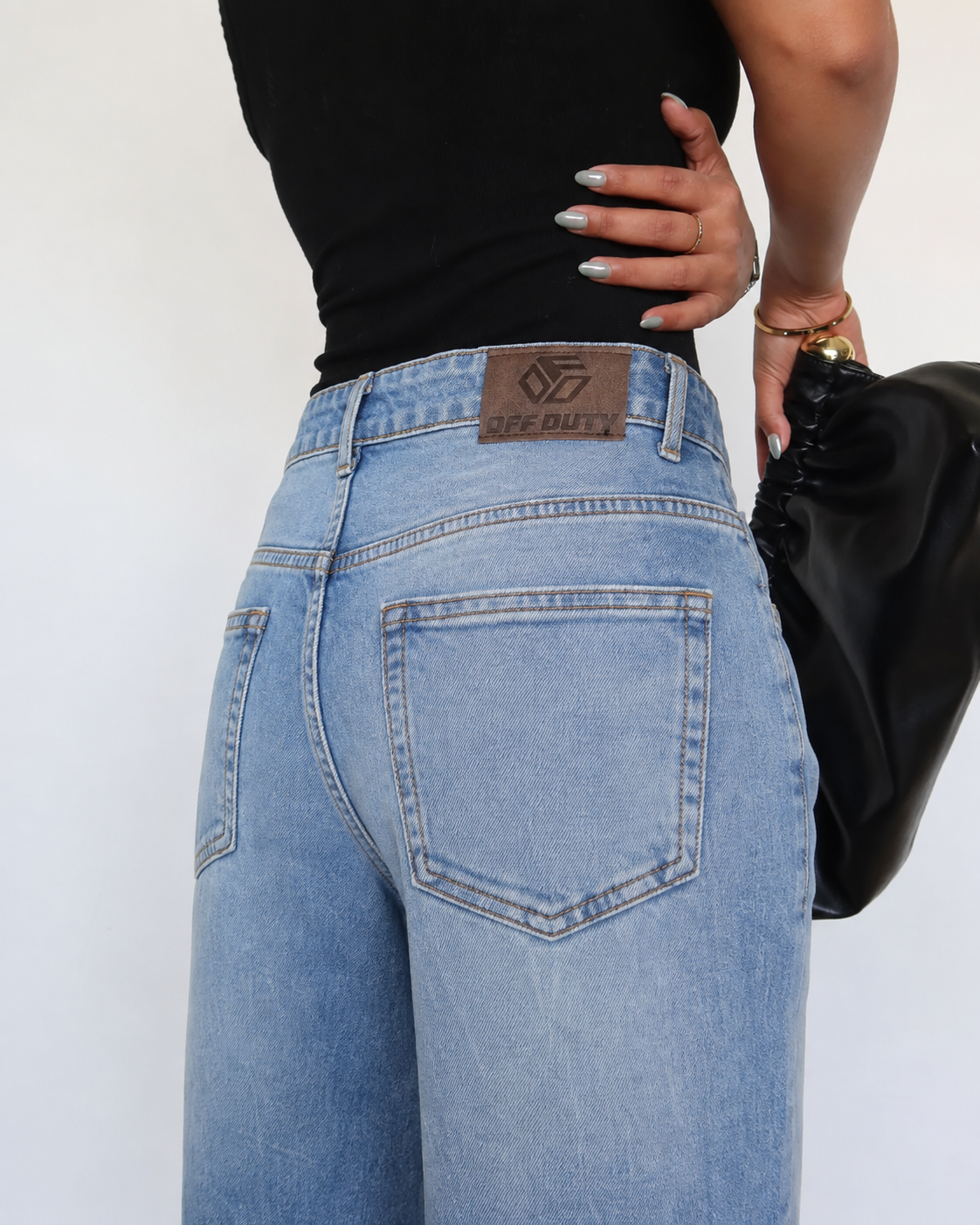 Cold Blue Fade Wide Leg Jeans