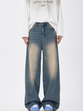 Teal Bronze Baggy Wide Leg Jeans