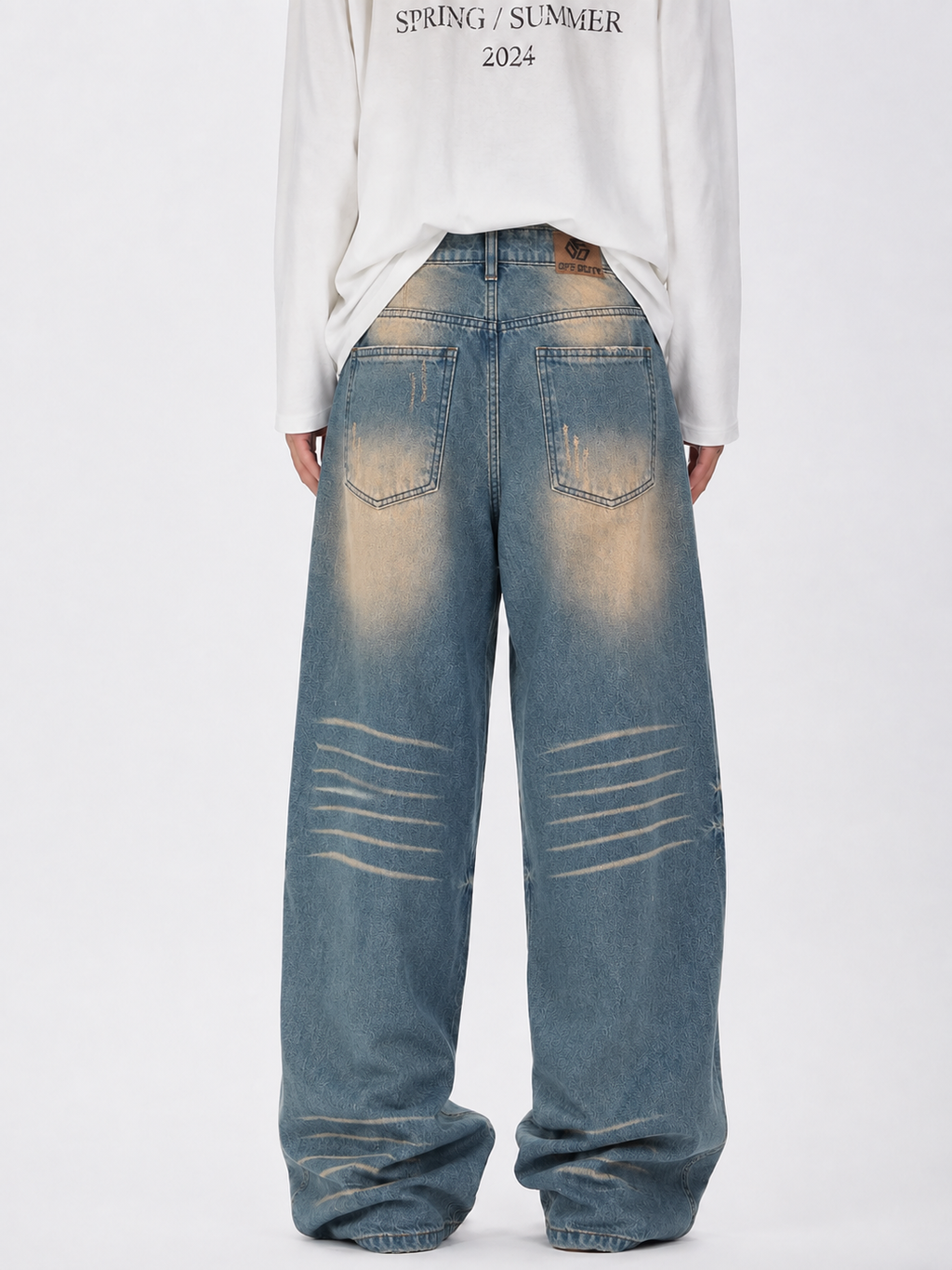 Teal Bronze Baggy Wide Leg Jeans