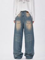 Teal Bronze Baggy Wide Leg Jeans