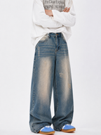 Teal Bronze Baggy Wide Leg Jeans
