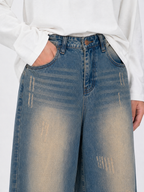 Teal Bronze Baggy Wide Leg Jeans