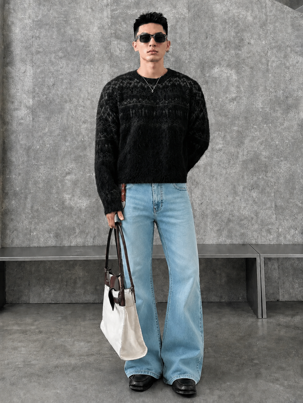 Classic Mist Blue Bootcut Jeans