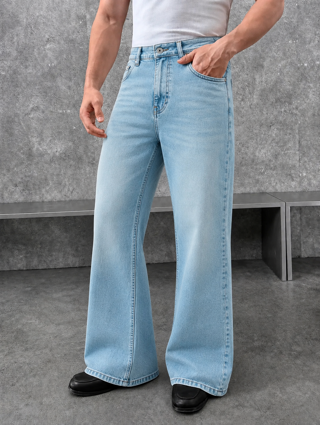 Classic Mist Blue Bootcut Jeans