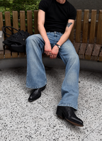 Blue Discipline Fade Flare Bootcut Jeans