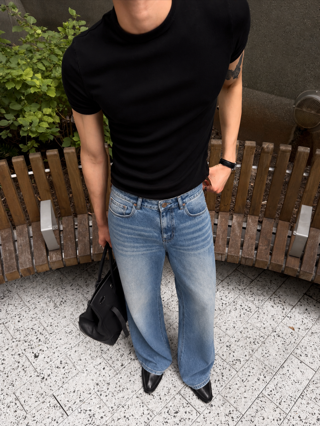 Blue Discipline Fade Flare Bootcut Jeans