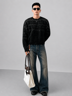 Blue Washed Burn Bootcut Jeans