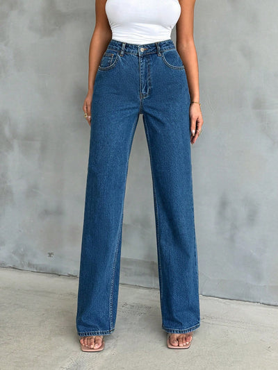 Wide Leg High Rise Jeans