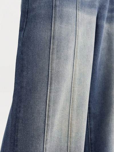 Ombre Blue Wash Baggy Wide Leg Jeans