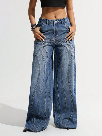 Pannel Play Wide Leg Jeans