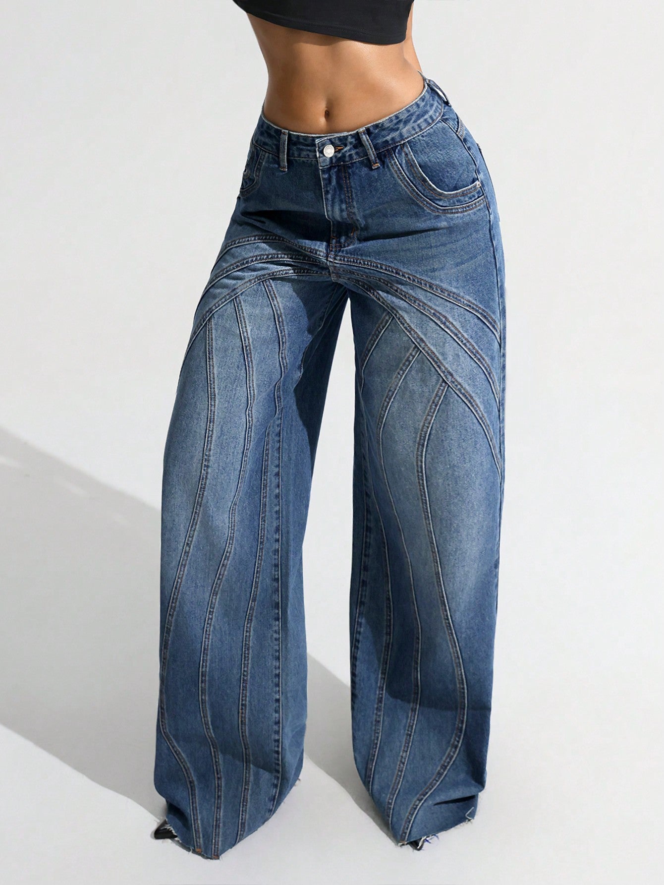 Pannel Play Wide Leg Jeans