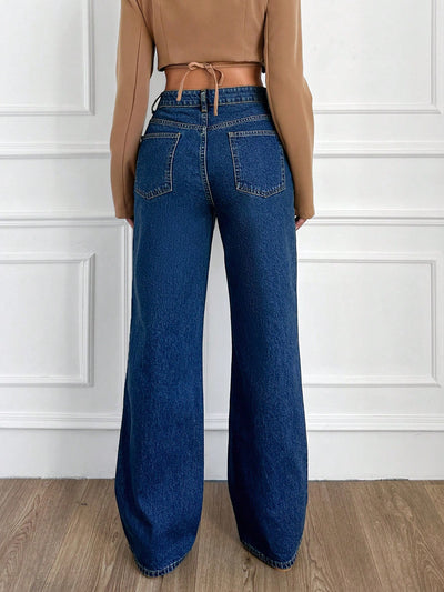 Wide Leg High Rise Jeans