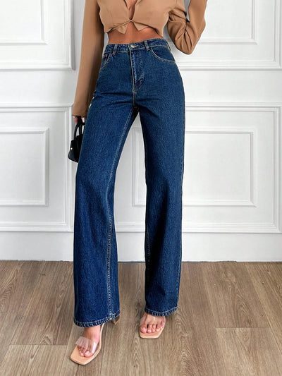 Wide Leg High Rise Jeans